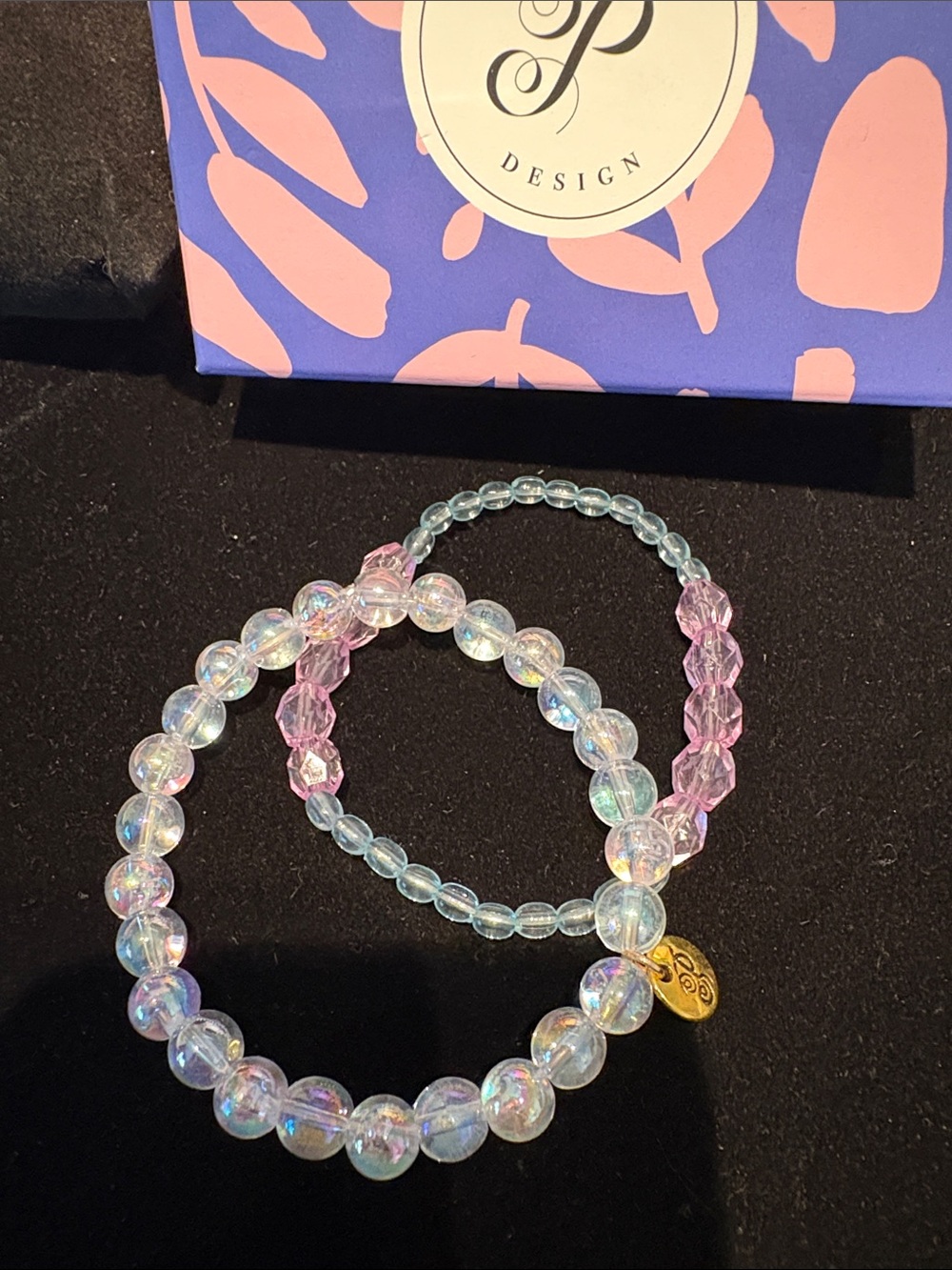 Plunder Delicate Purple & Iridescent Bead Stretch Bracelet Set